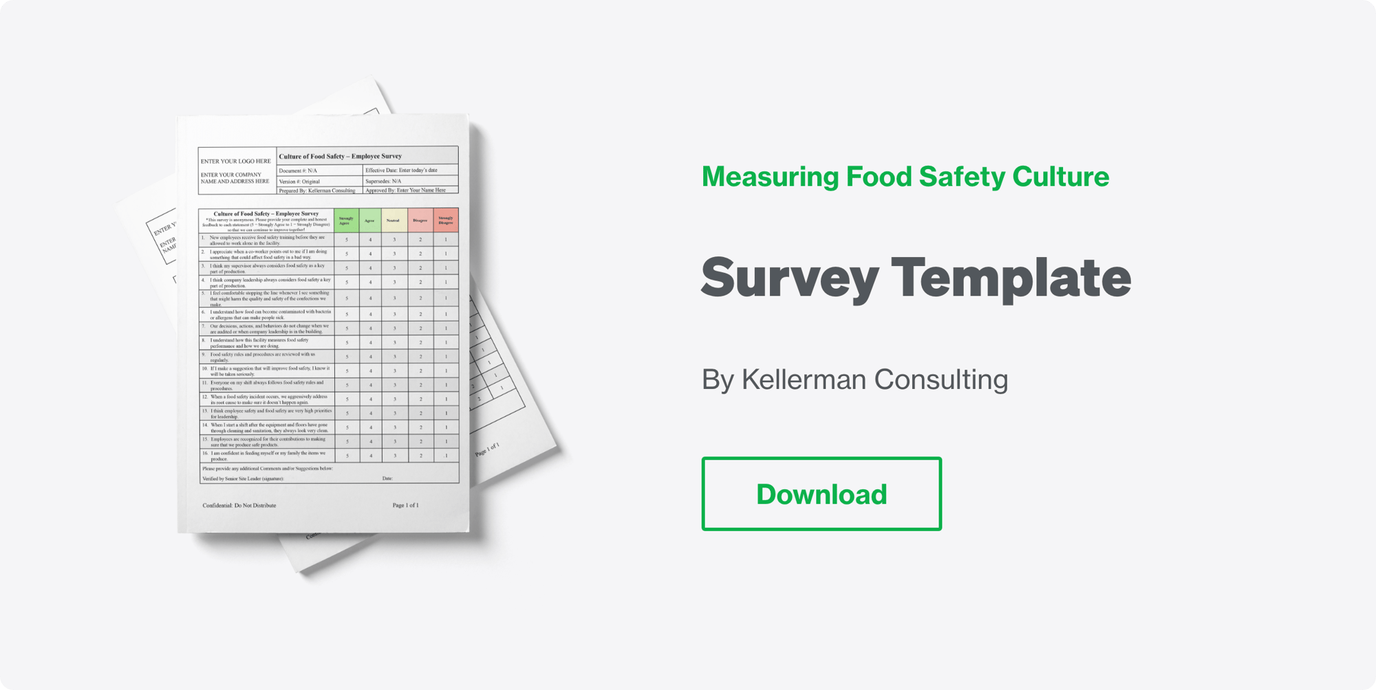 measuring food safety culture survey template