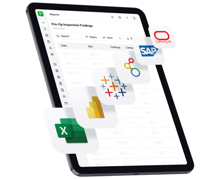 Reporting integration angled iPad