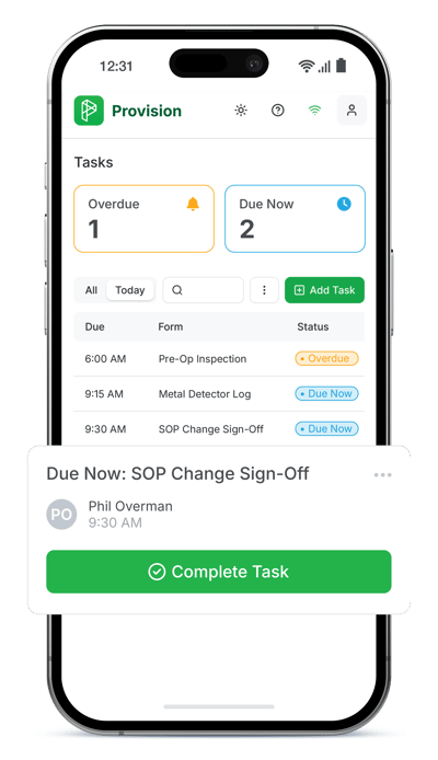 SOP Change approval task iPhone