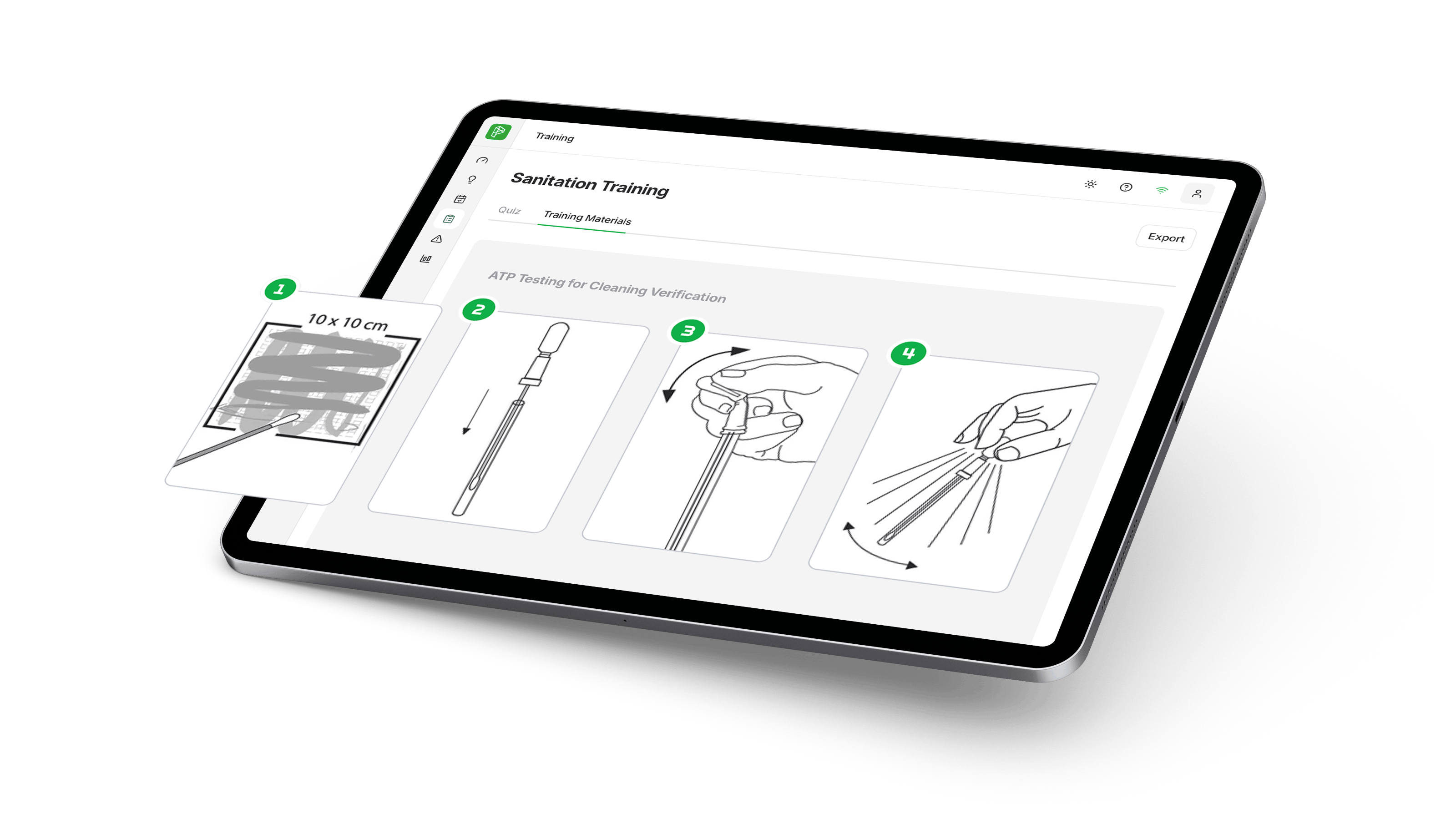 Sanitation training ipad popout Sanitation training ipad popout