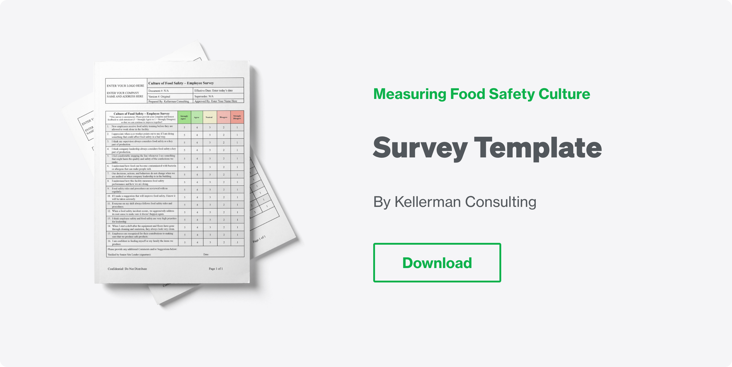 Measuring food safety culture survey template