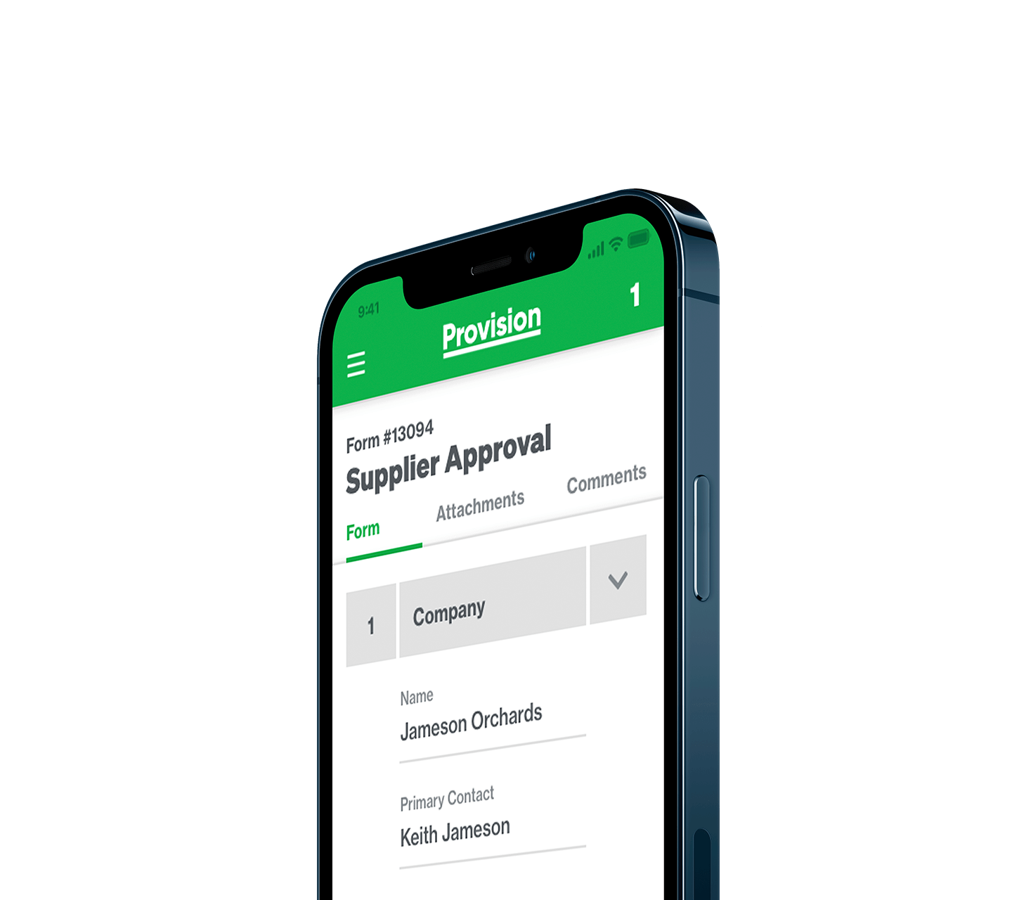 Supplier approval form